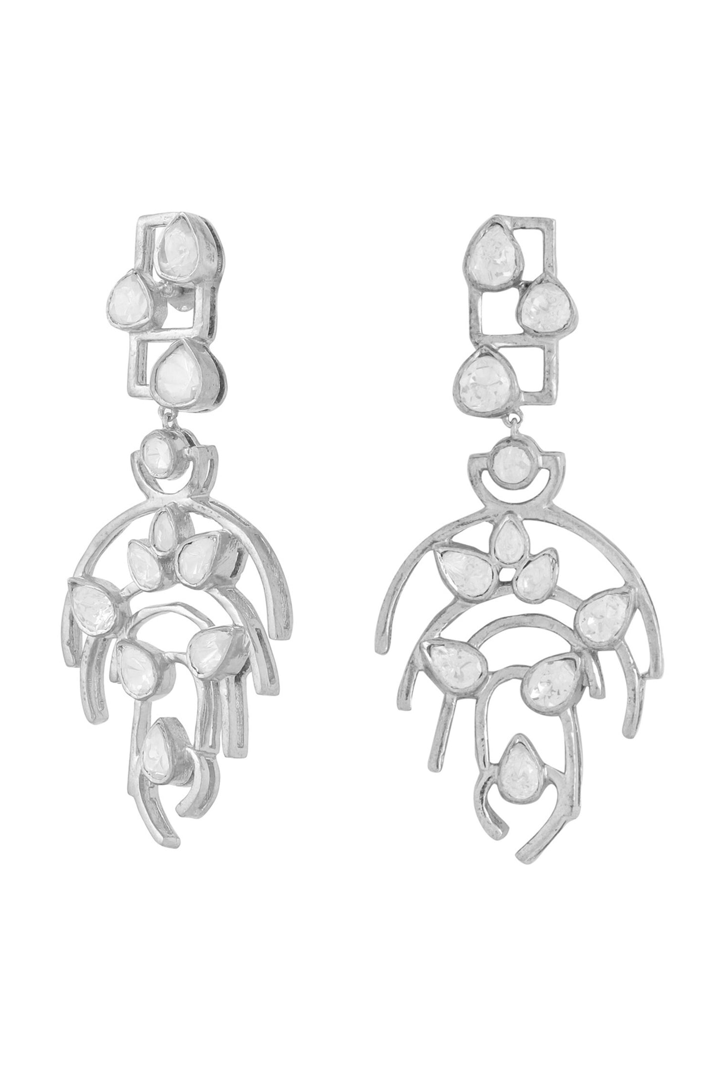 Stone Embellished Dangler Earrings 
