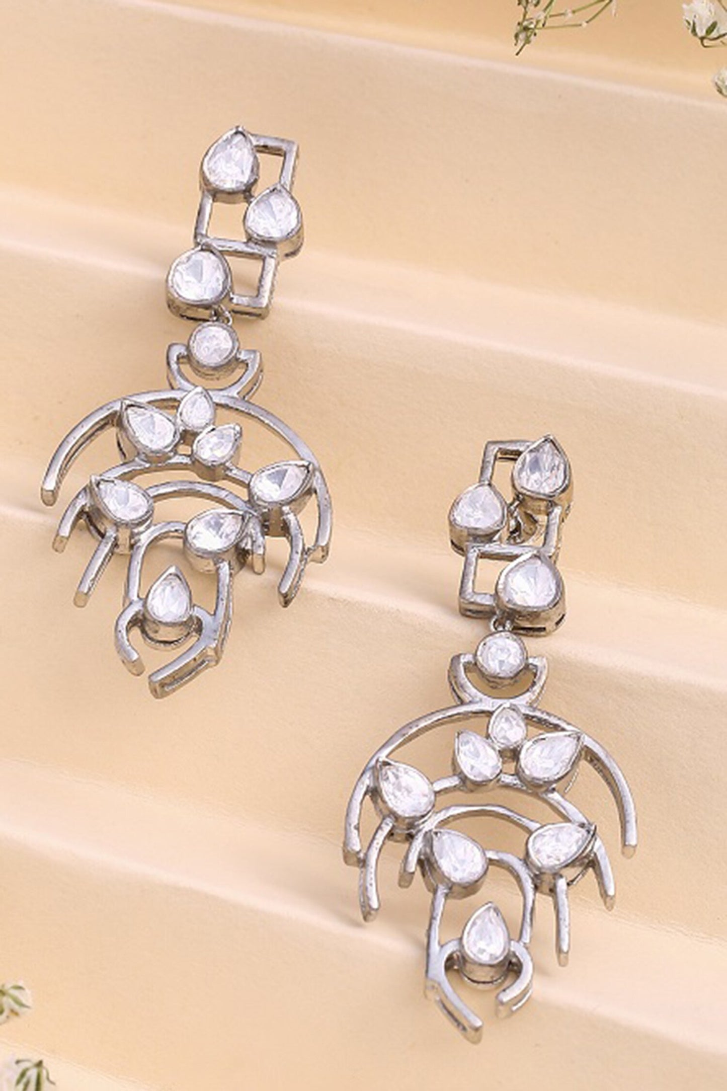 Stone Embellished Dangler Earrings 