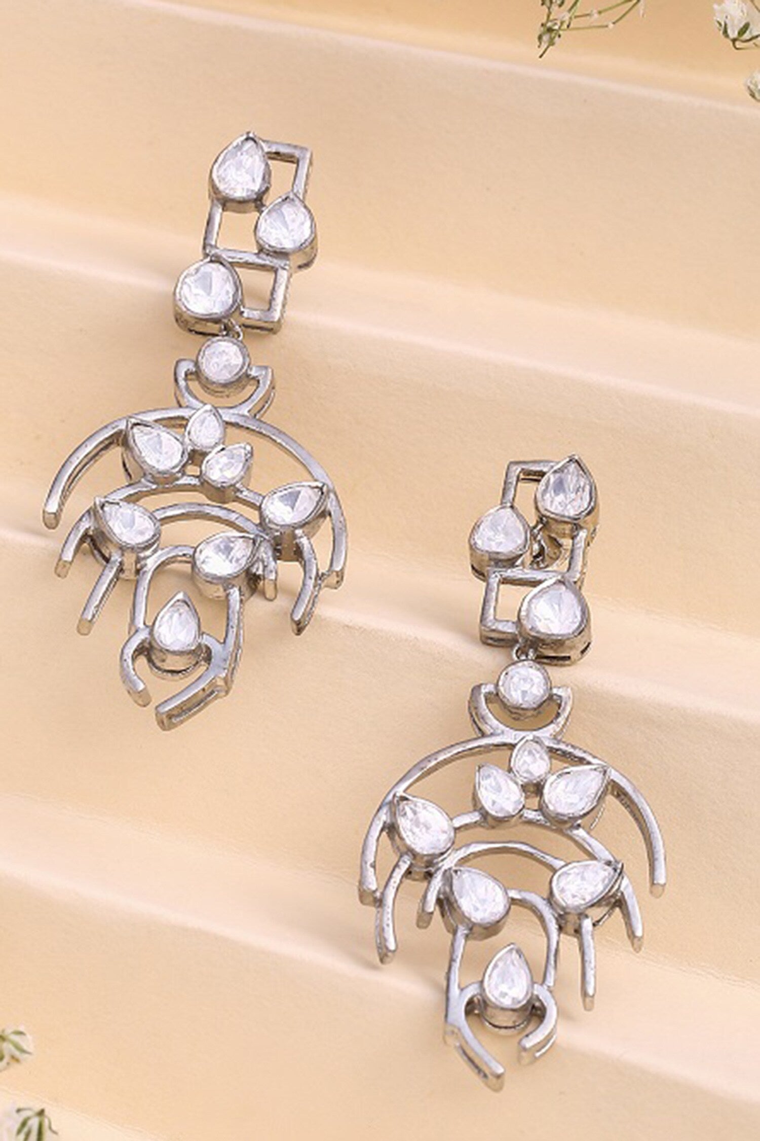 Stone Embellished Dangler Earrings 