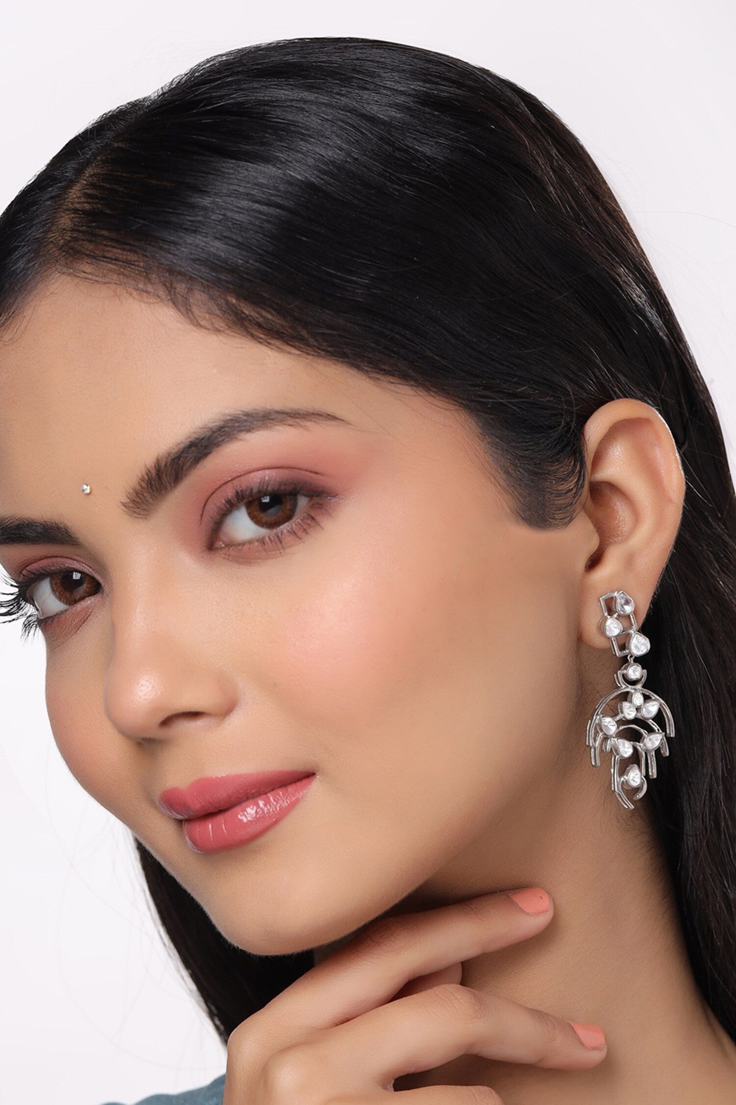 Stone Embellished Dangler Earrings 
