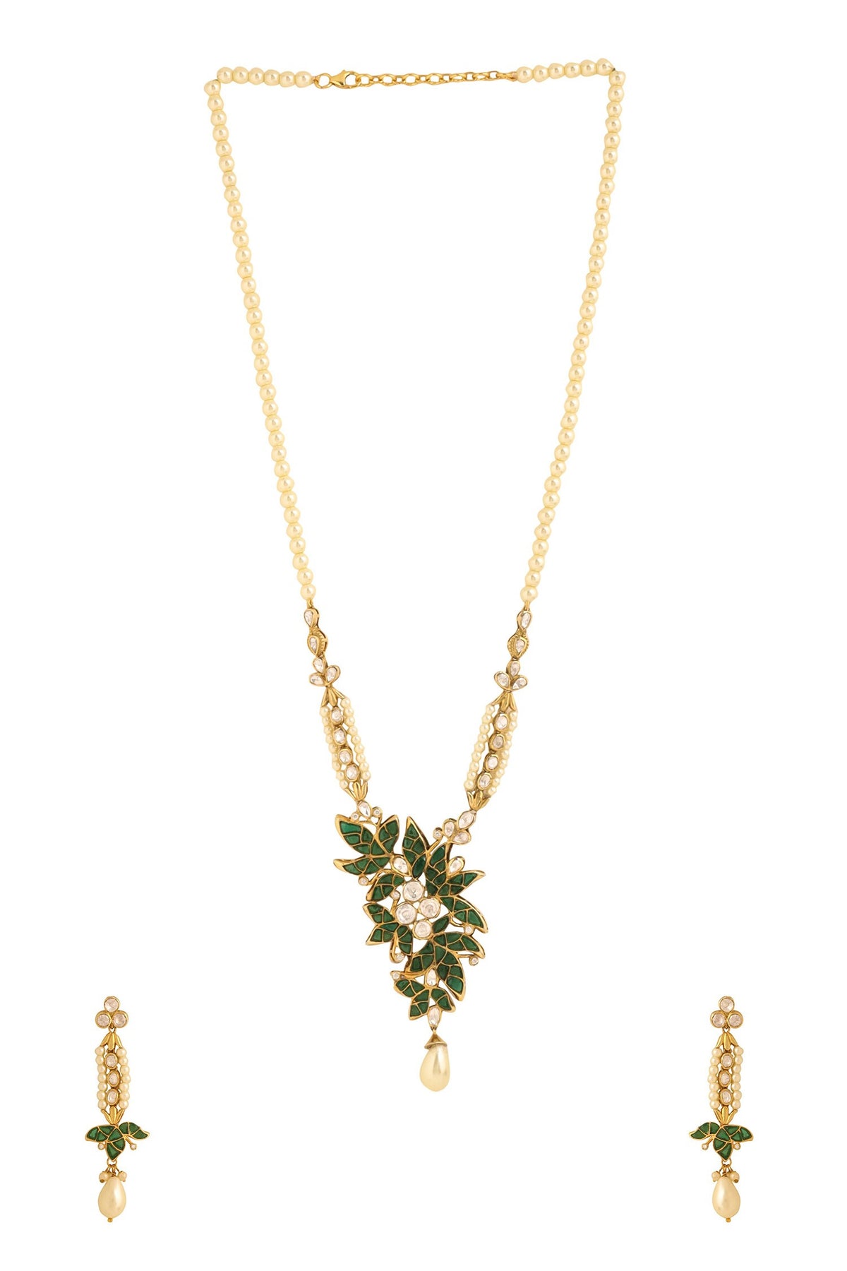 Floral Pendant Necklace & Earring Set 