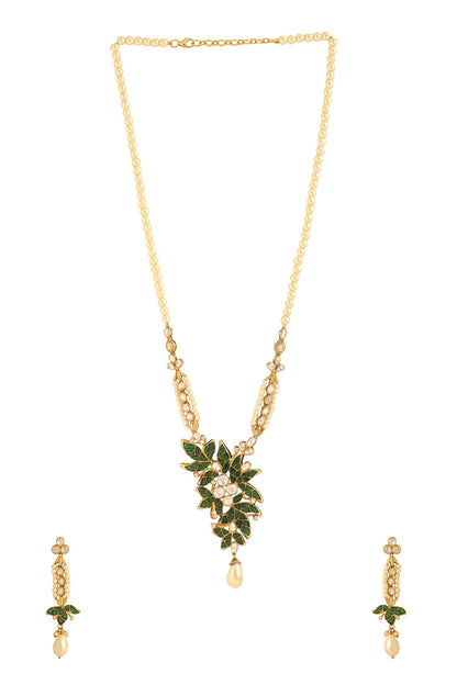 Floral Pendant Necklace & Earring Set 