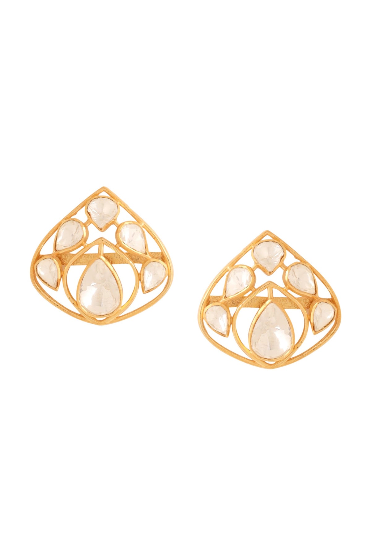 Gold Geometric Motif Choker Set 
