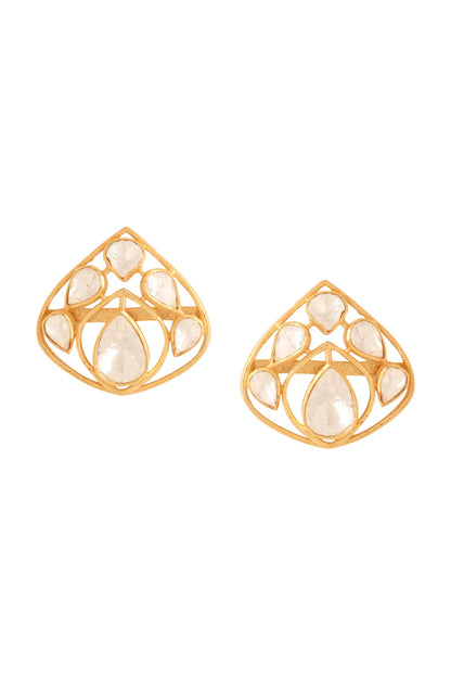 Gold Geometric Motif Choker Set 