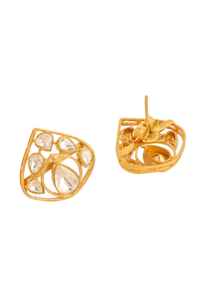 Gold Geometric Motif Choker Set 