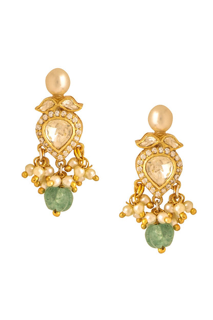 Gold Tear Drop Shaped Necklace Set 