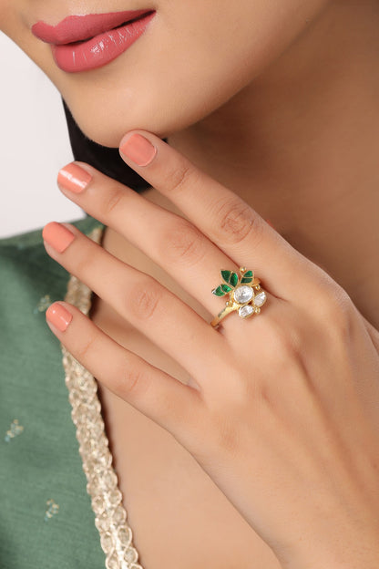 Floral Shaped Gold Ring 