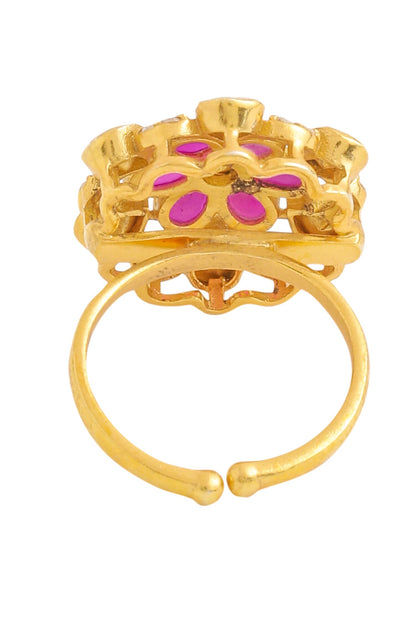 Gold Floral Cutwork Ring 