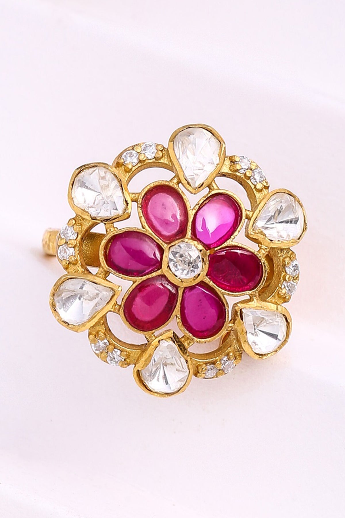 Gold Floral Cutwork Ring 