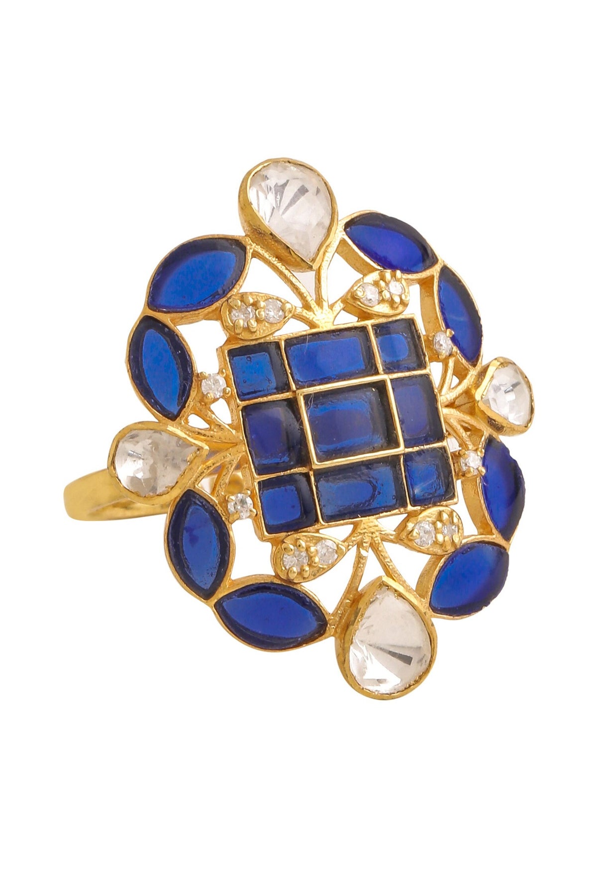 Gold Abstract Shaped Ring 