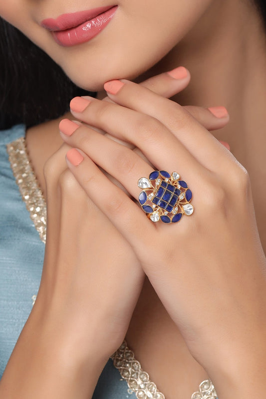 Gold Abstract Shaped Ring 