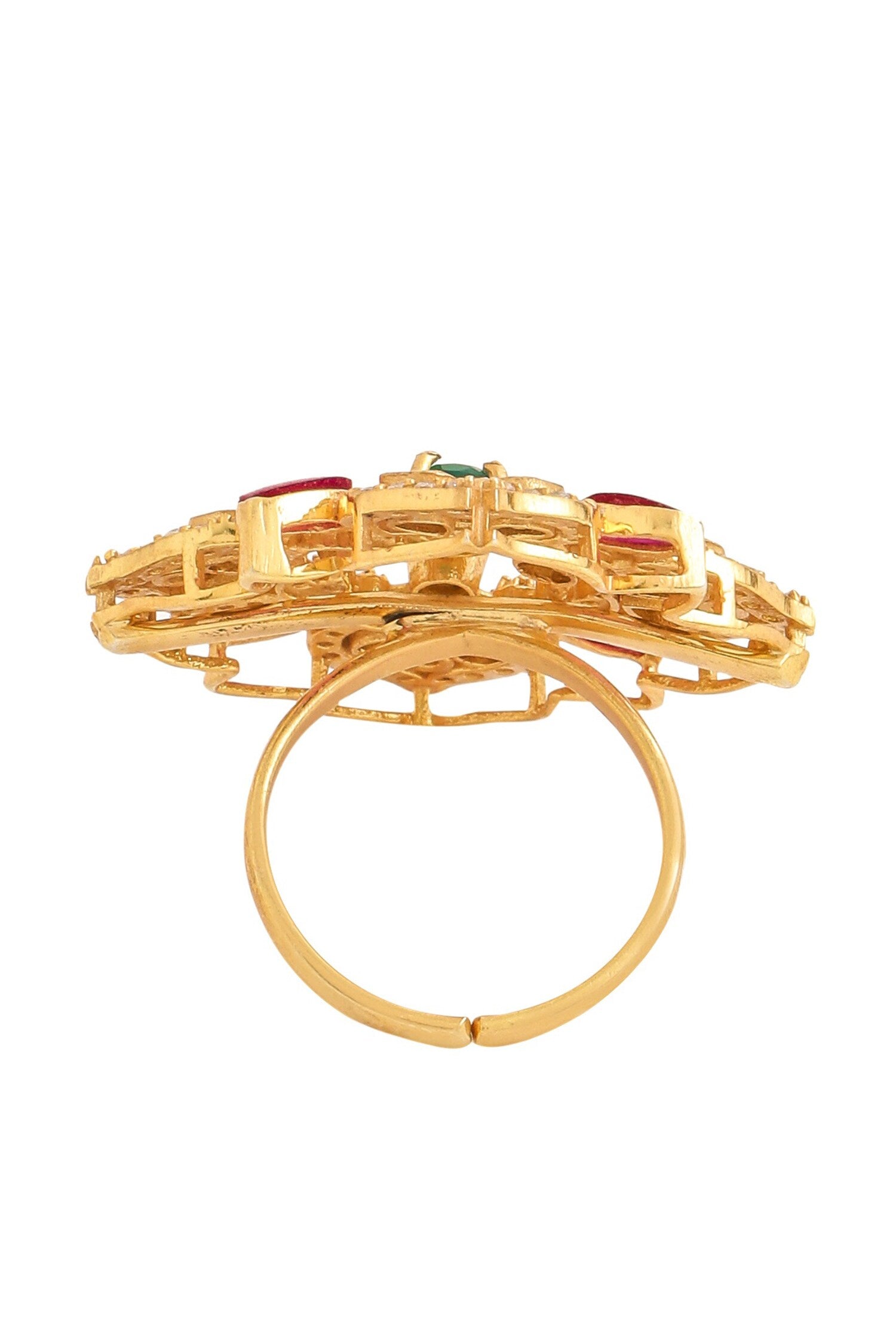 Gold Floral Cutwork Ring 