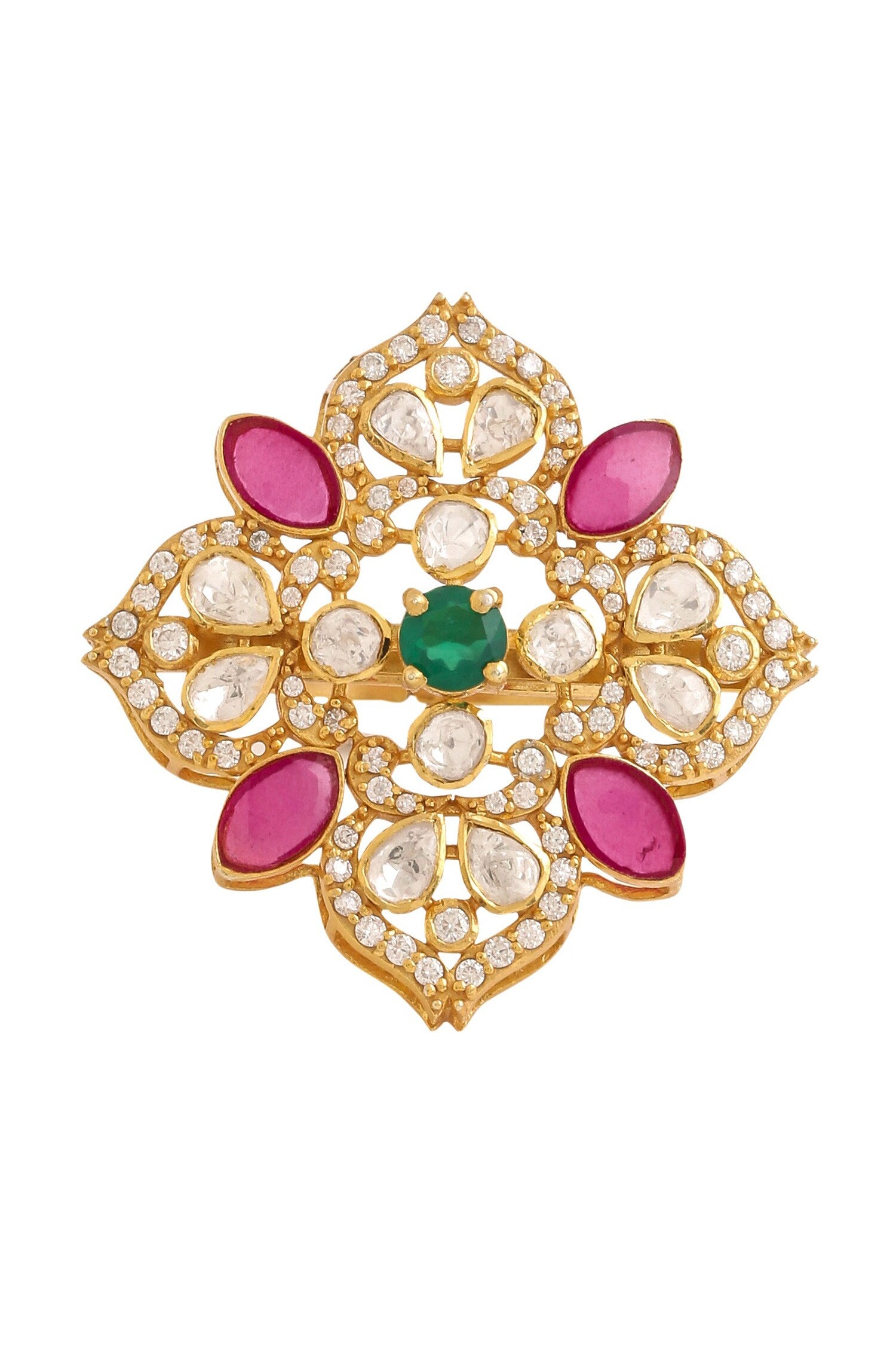 Gold Floral Cutwork Ring 