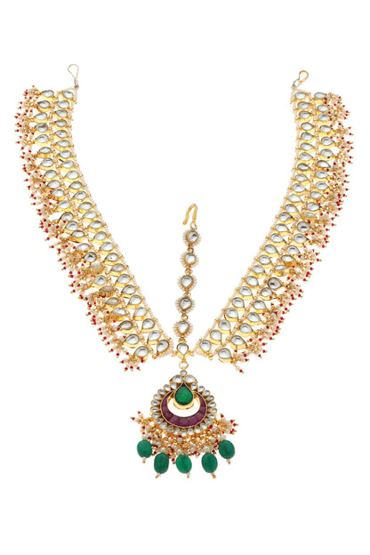 Emerald & Ruby Kundan Mathapatti 