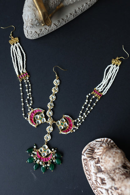 Crescent Bloom Kundan Mathapatti 