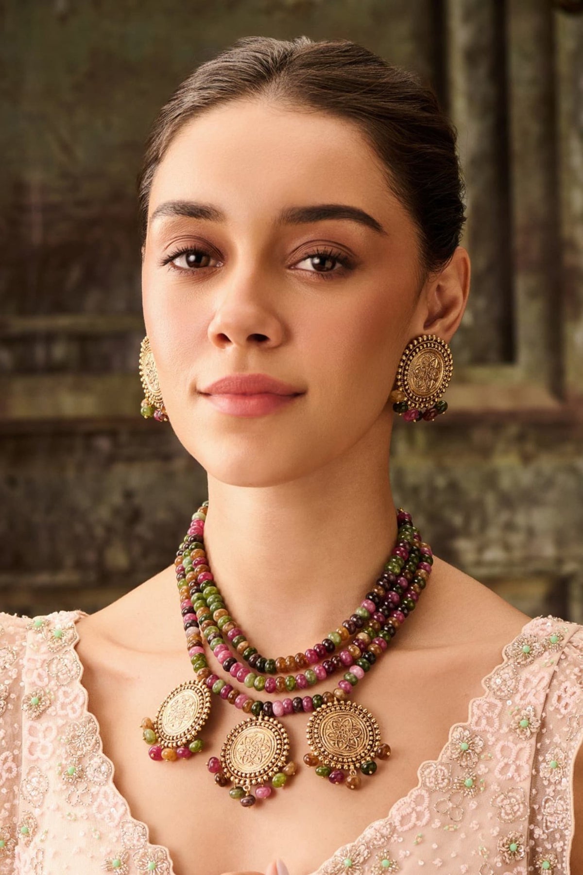 Multi Color Tourmaline Necklace Set 