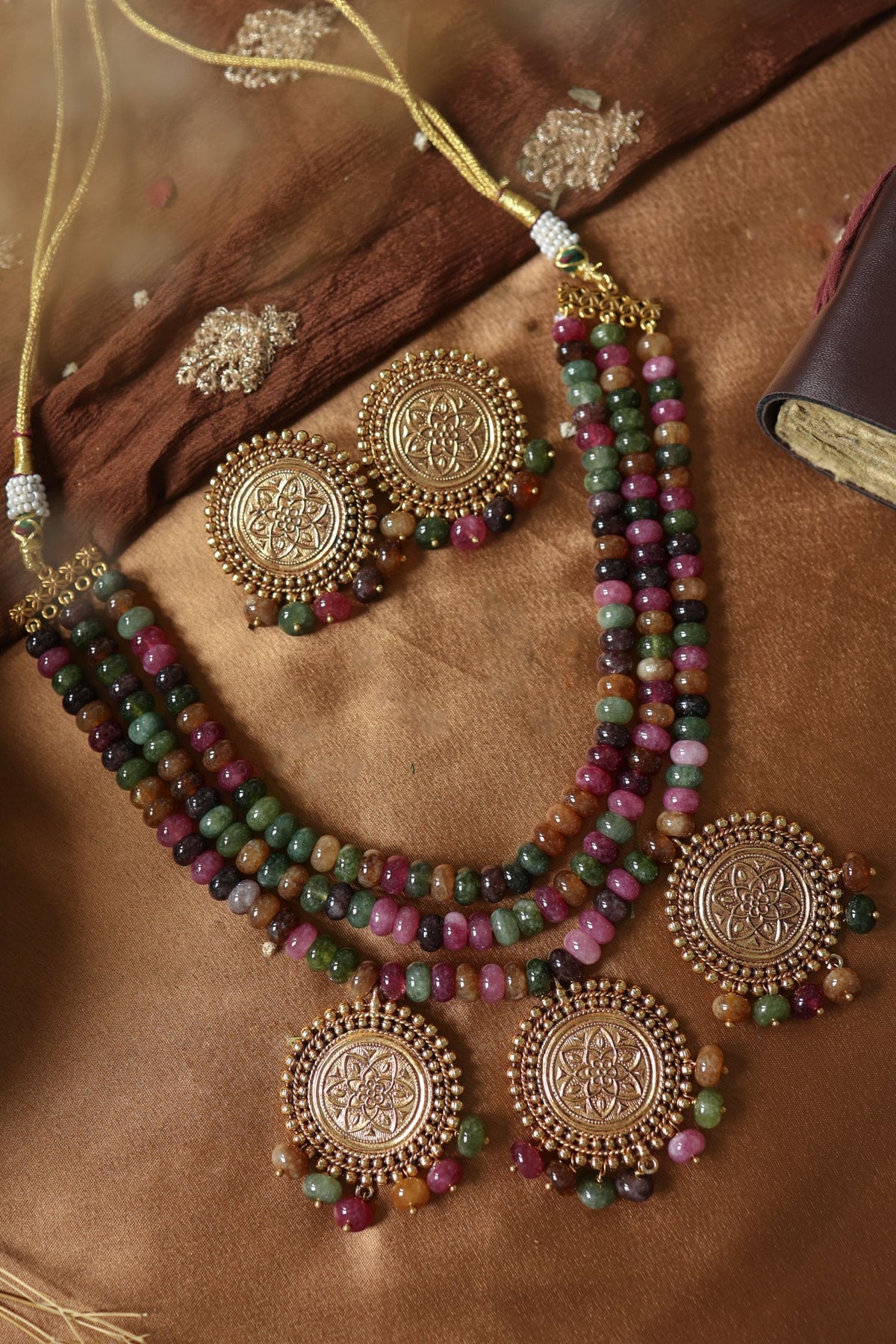 Multi Color Tourmaline Necklace Set 