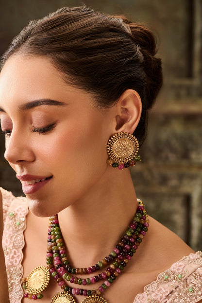 Multi Color Tourmaline Necklace Set 