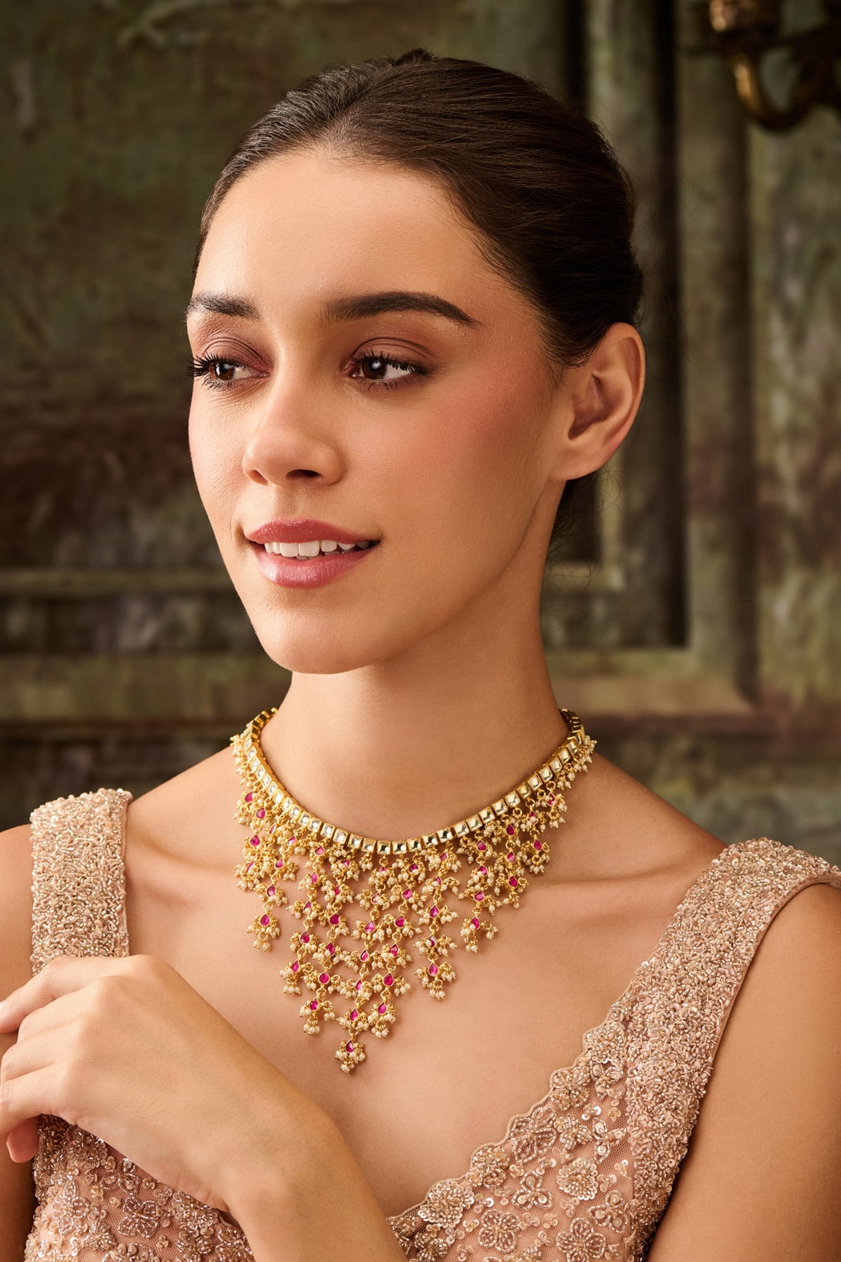 Kundan & Pearl Jaal Necklace 