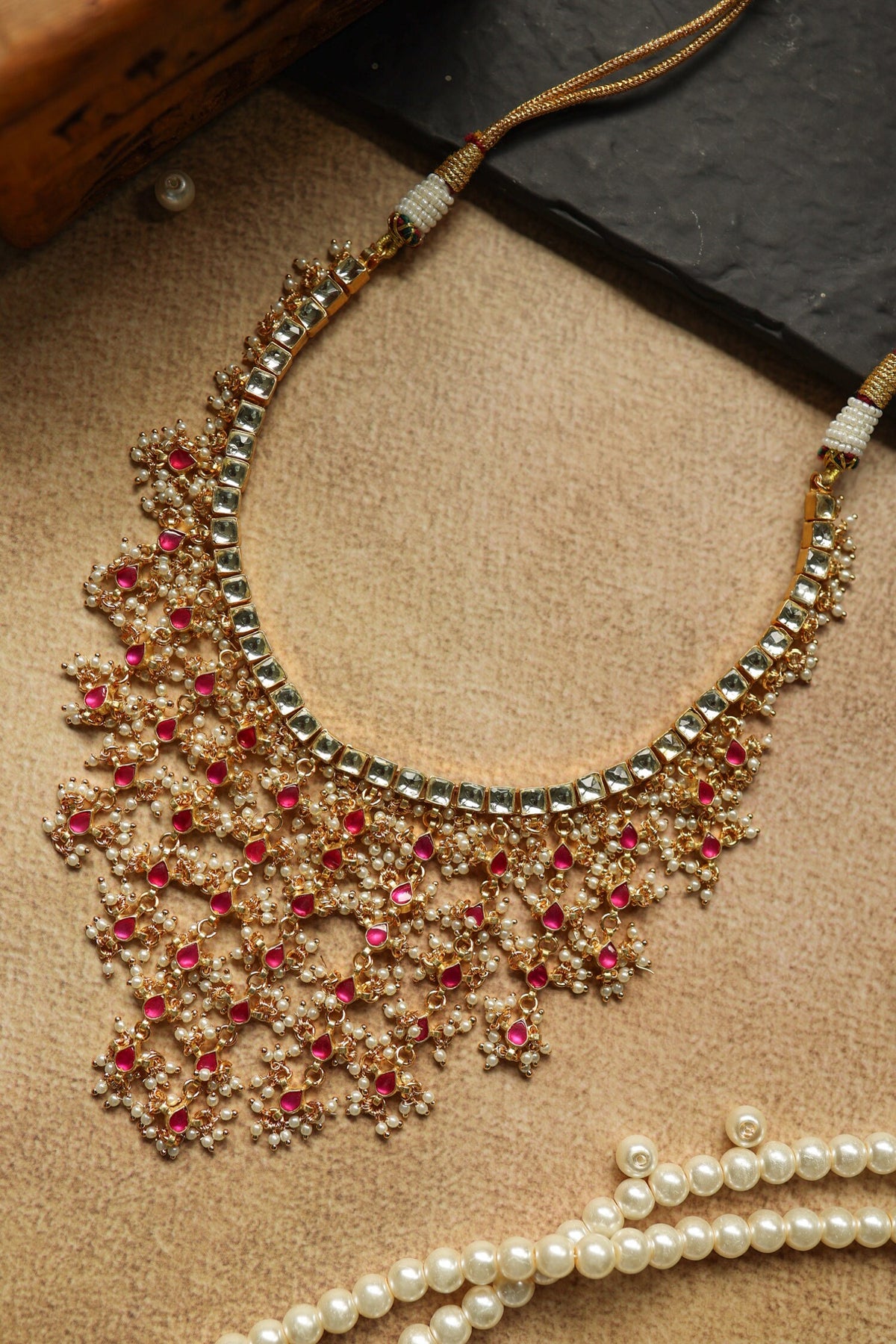 Kundan & Pearl Jaal Necklace 