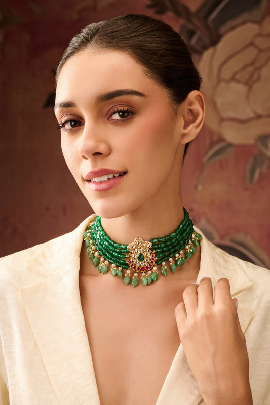 Kundan & Natural Stone Choker Necklace 