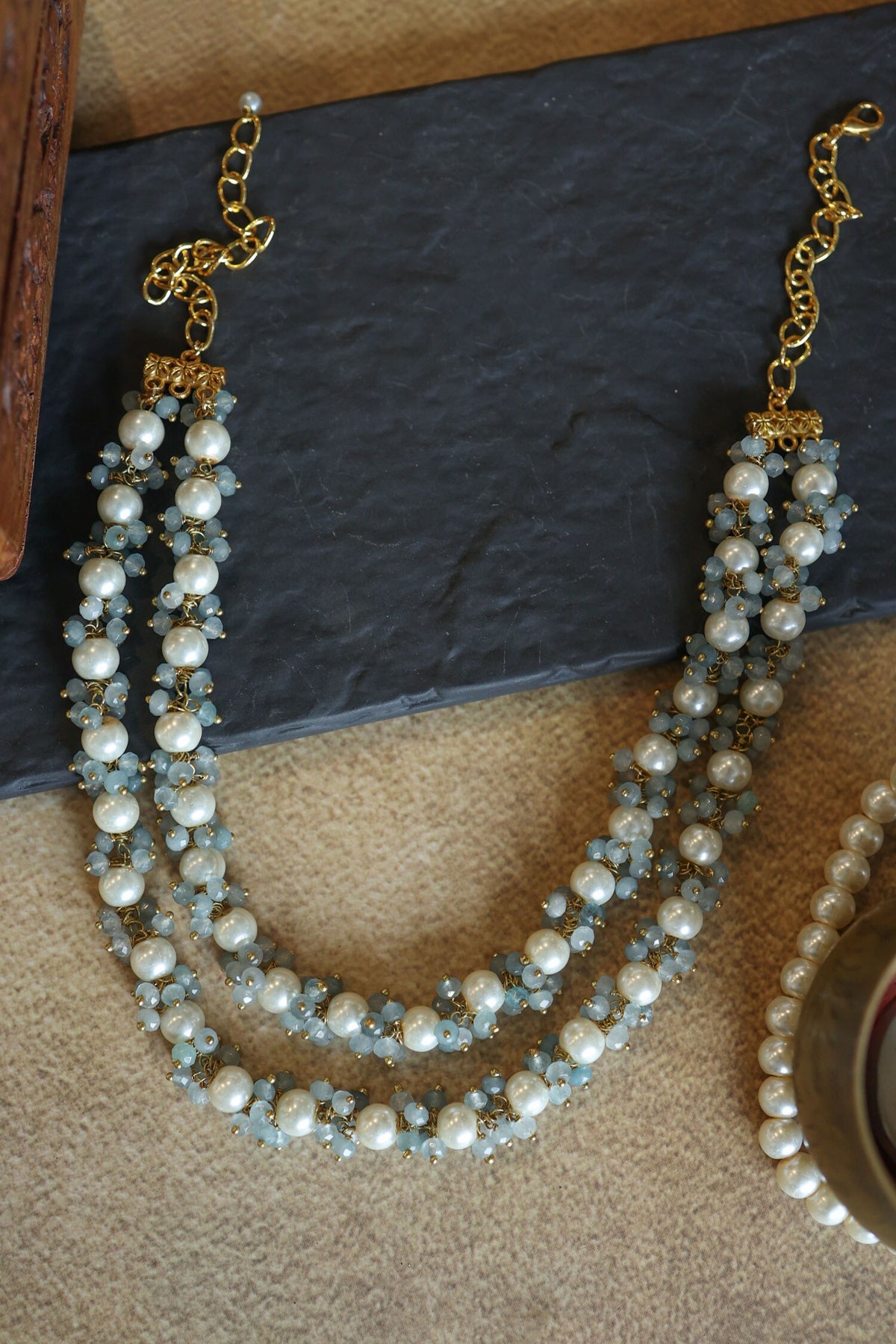 Layered Pearl & Onyx Necklace 