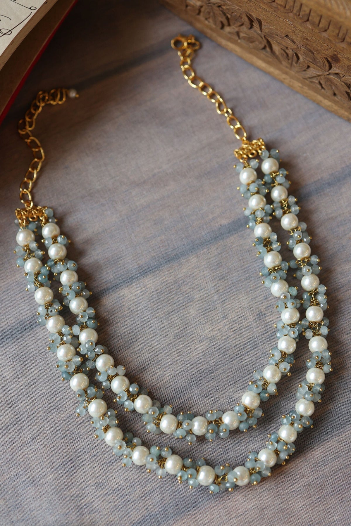 Layered Pearl & Onyx Necklace 