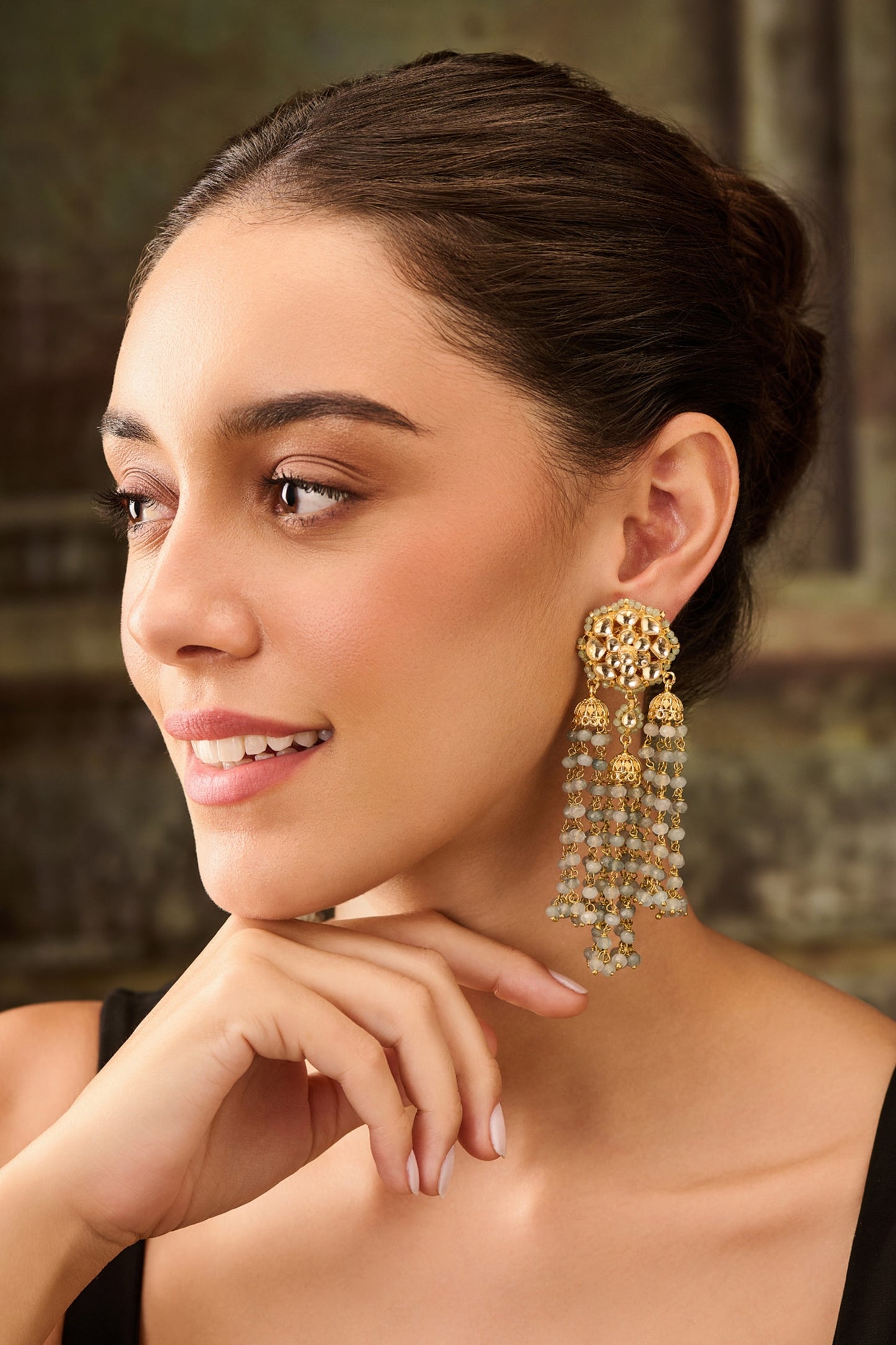Kundan Embellished Jhumkas 