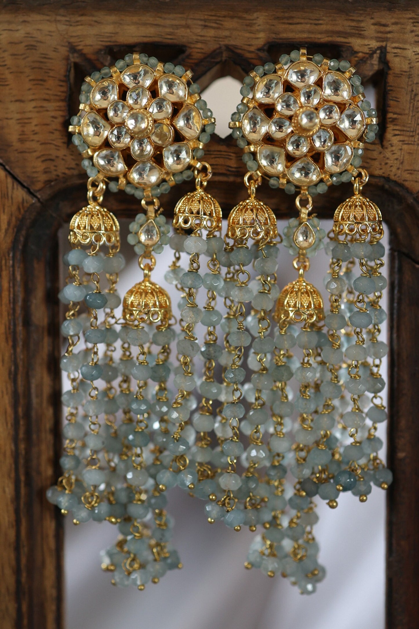 Kundan Embellished Jhumkas 