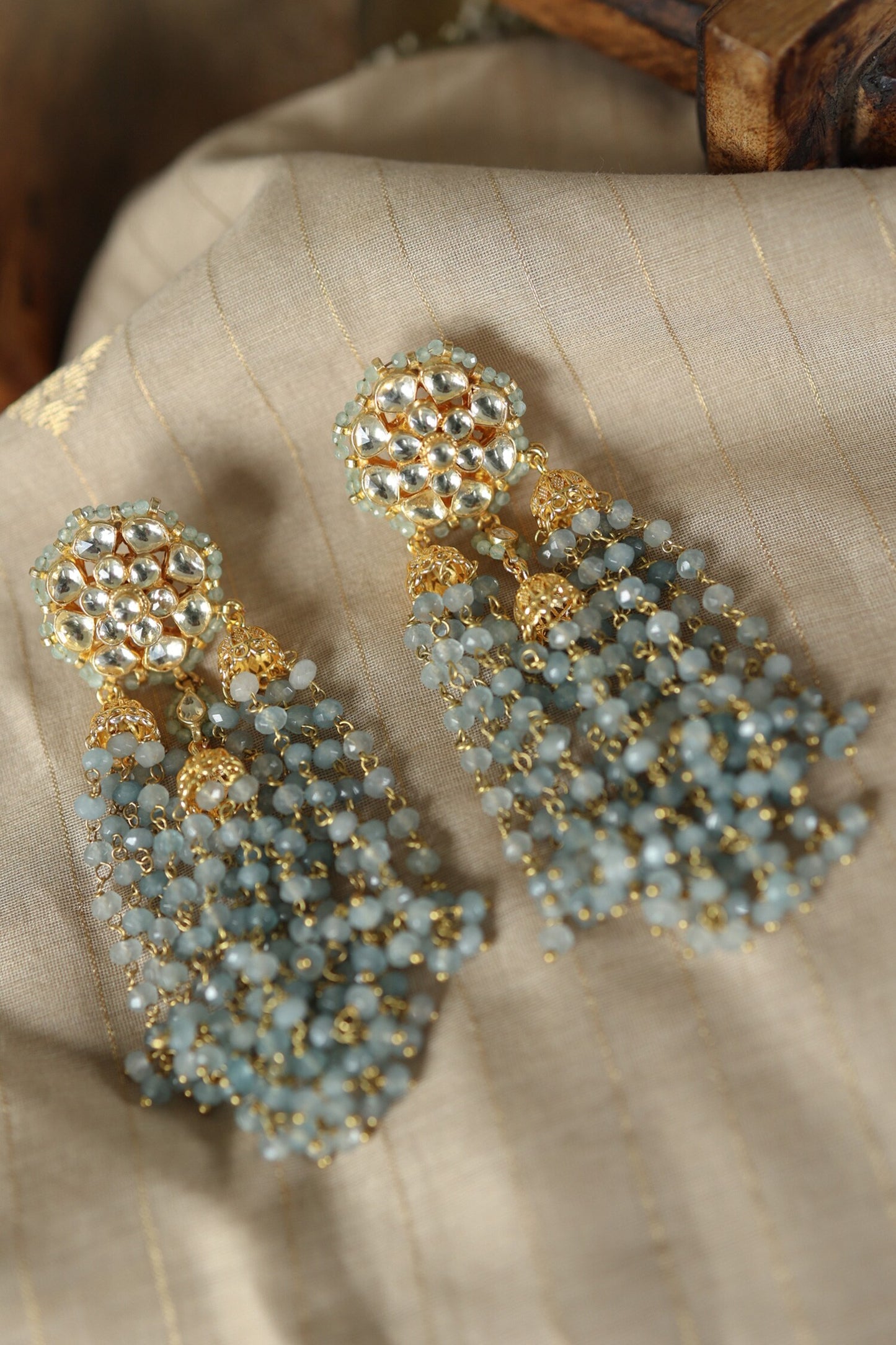 Kundan Embellished Jhumkas 