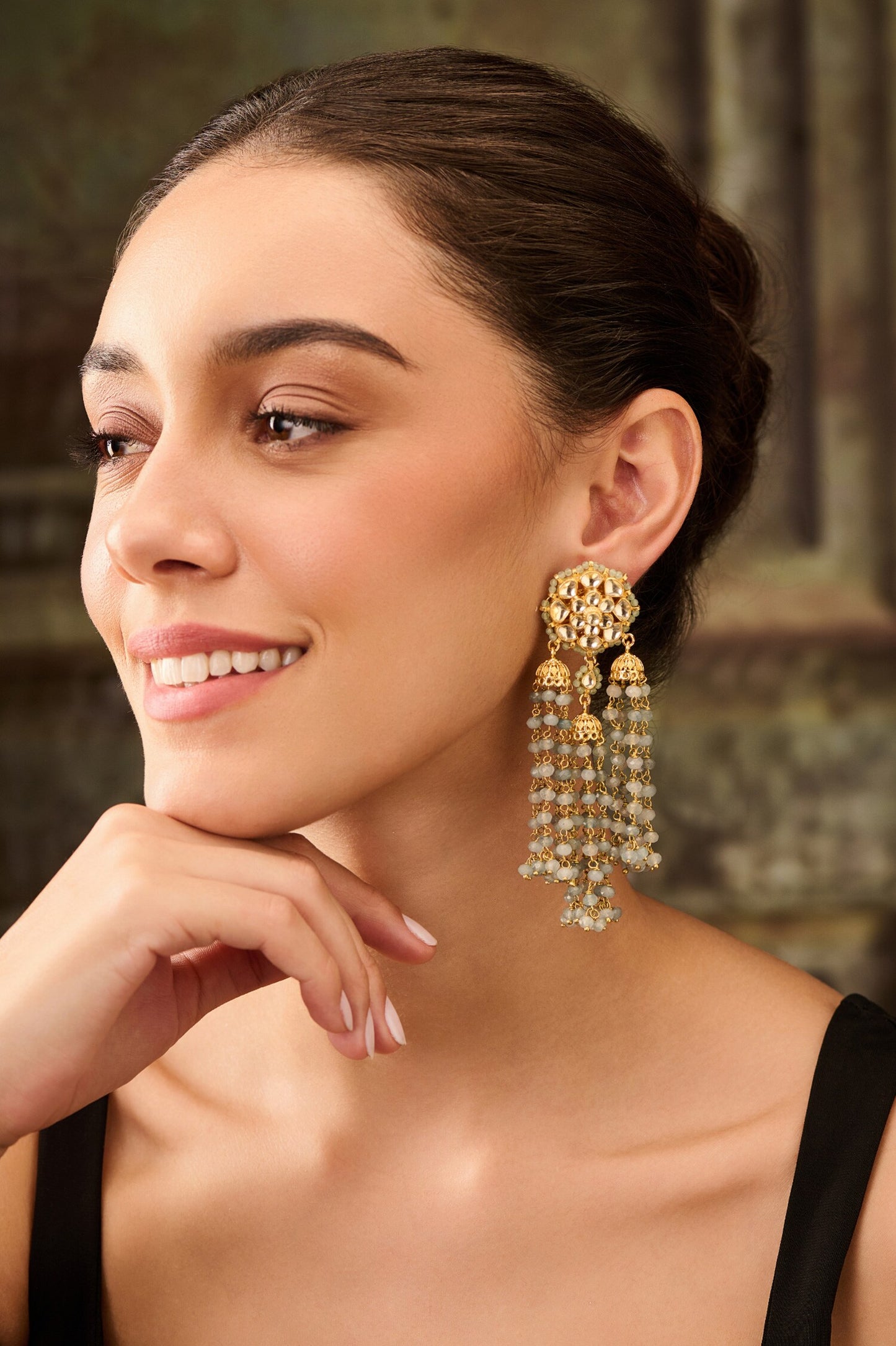 Kundan Embellished Jhumkas 