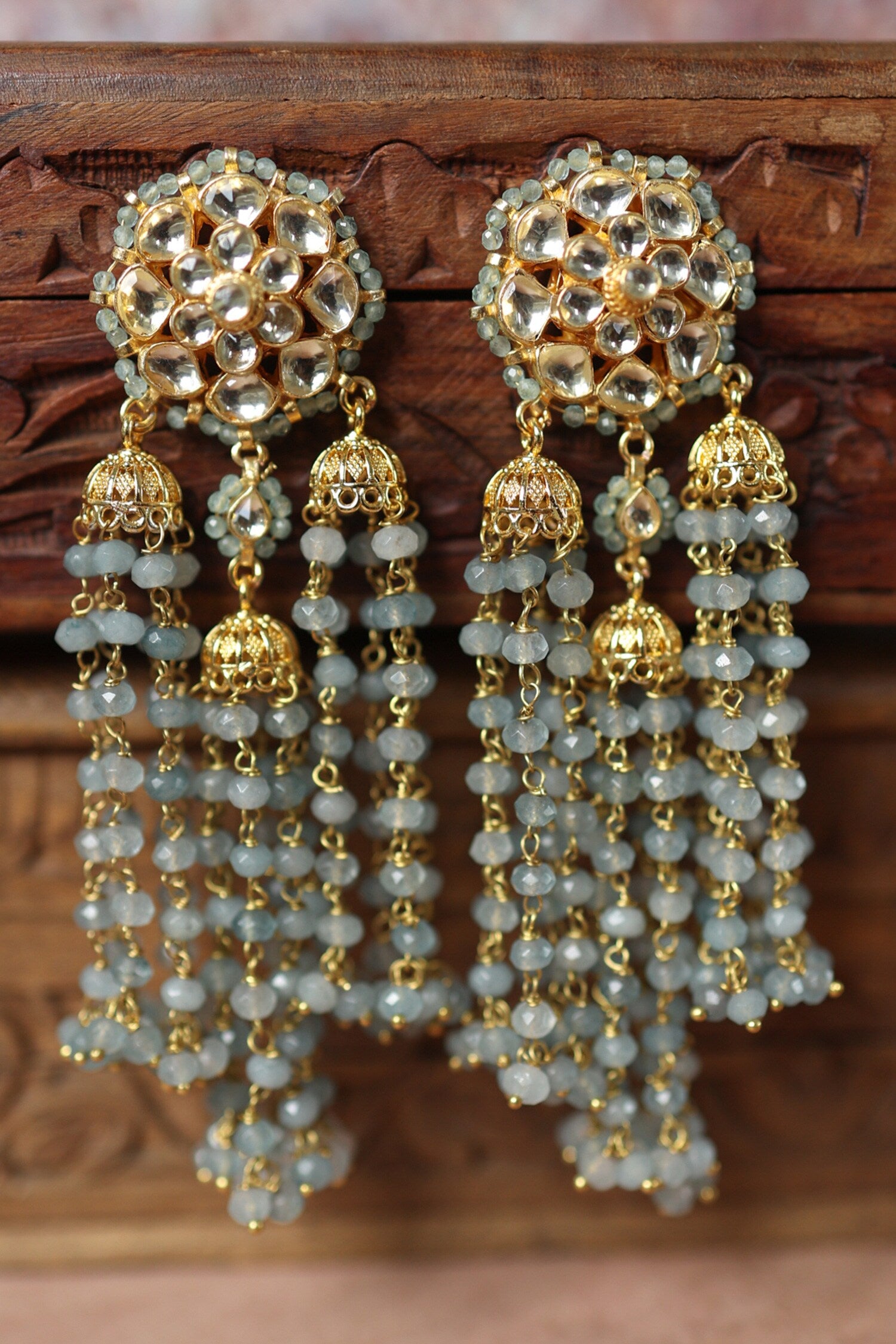 Kundan Embellished Jhumkas 