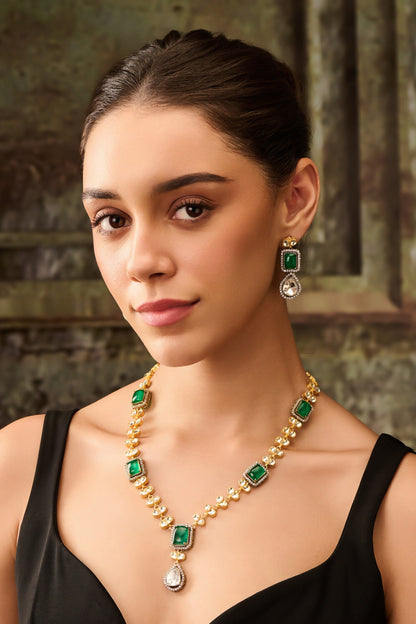 Kundan Stone Embellished Necklace Set 