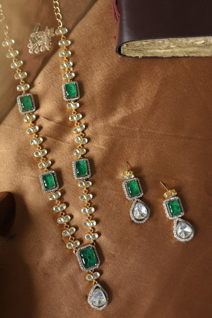 Kundan Stone Embellished Necklace Set 