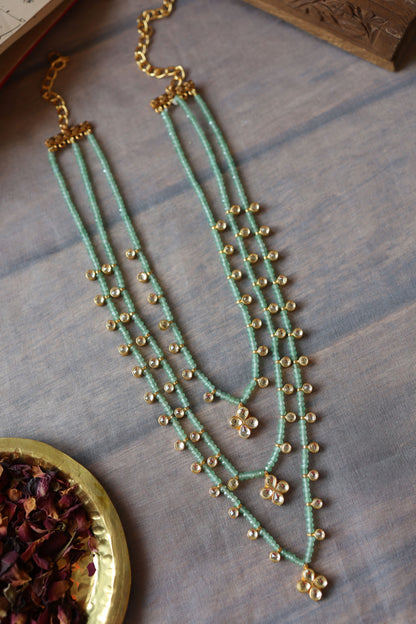Mint Kundan Layered Necklace 