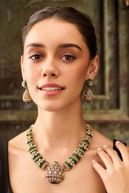 Polki Studded Necklace Set 
