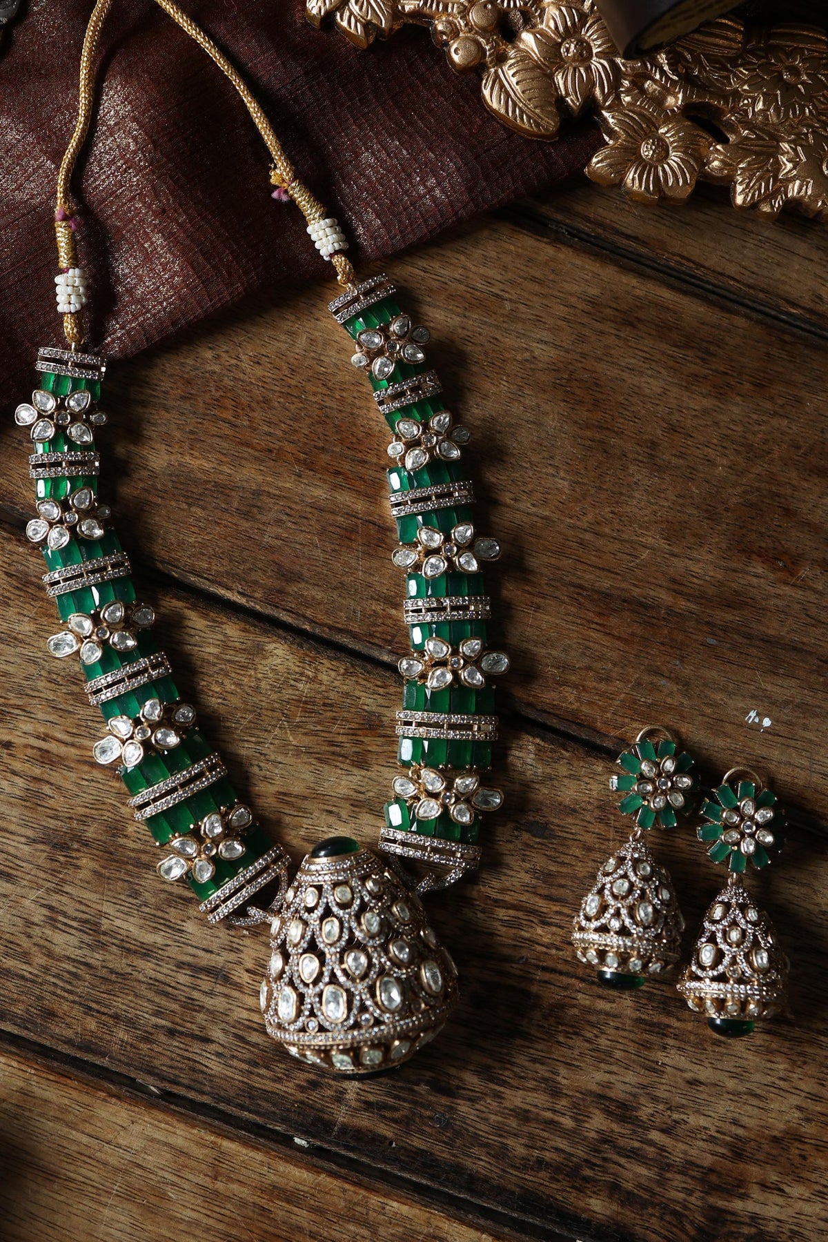 Polki Studded Necklace Set 