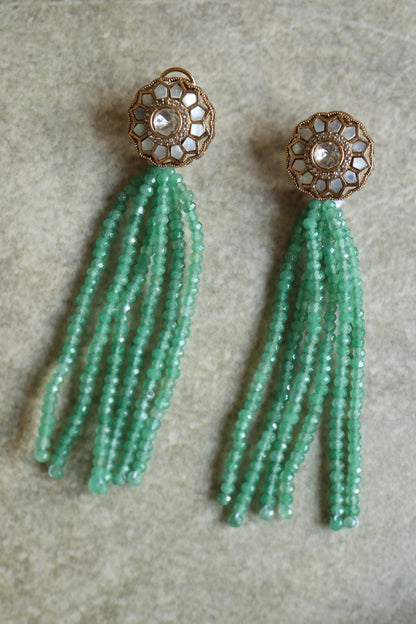 Mother Of Pearl & Green Fluorite Earrings 