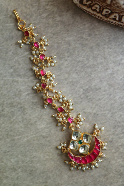 Kundan Pearl Maangtikka 