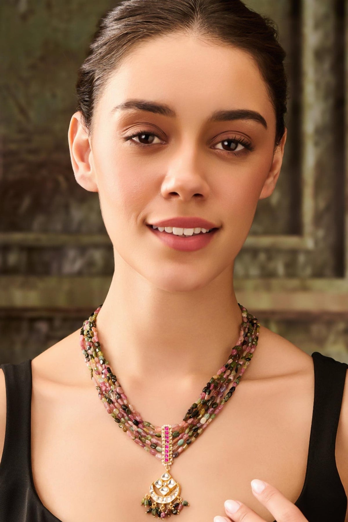 Kundan Multi Color Pendant Necklace 