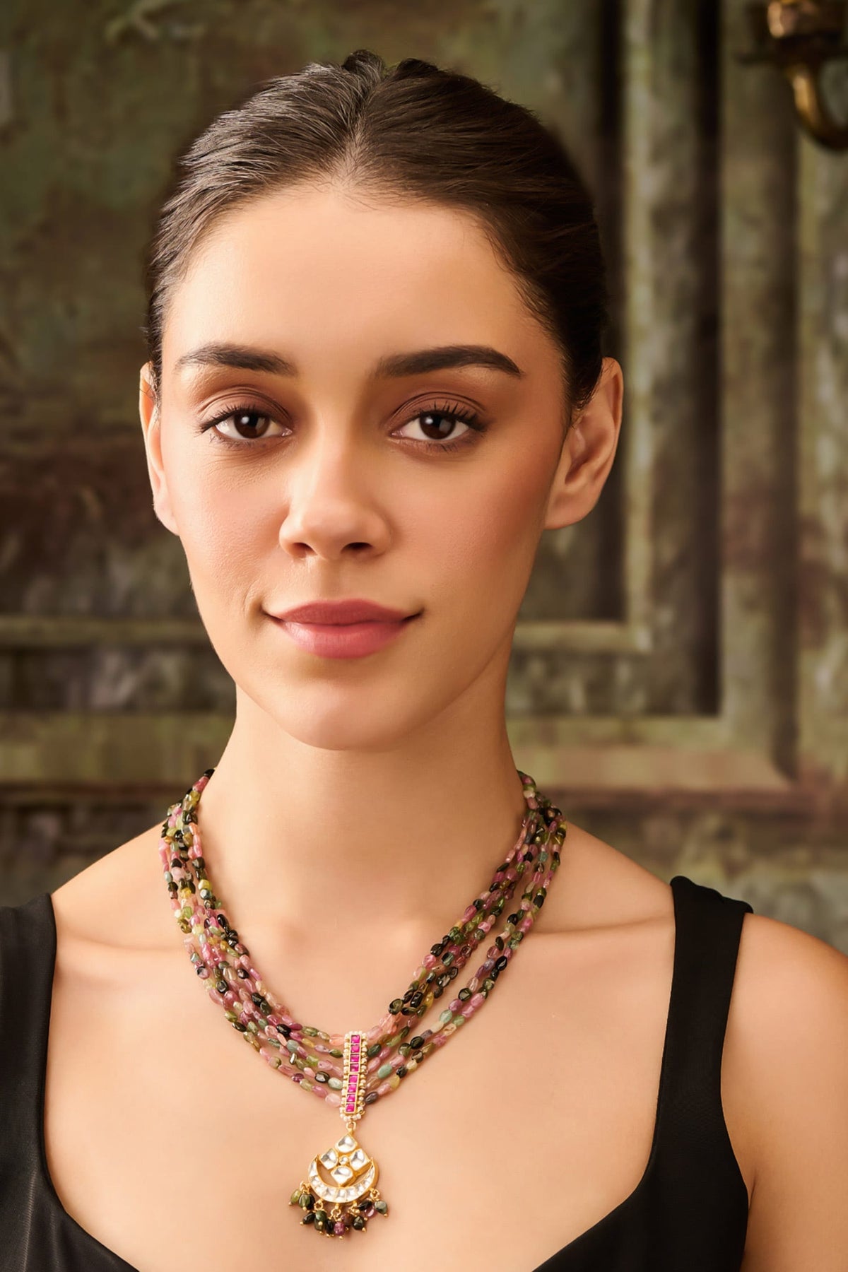 Kundan Multi Color Pendant Necklace 