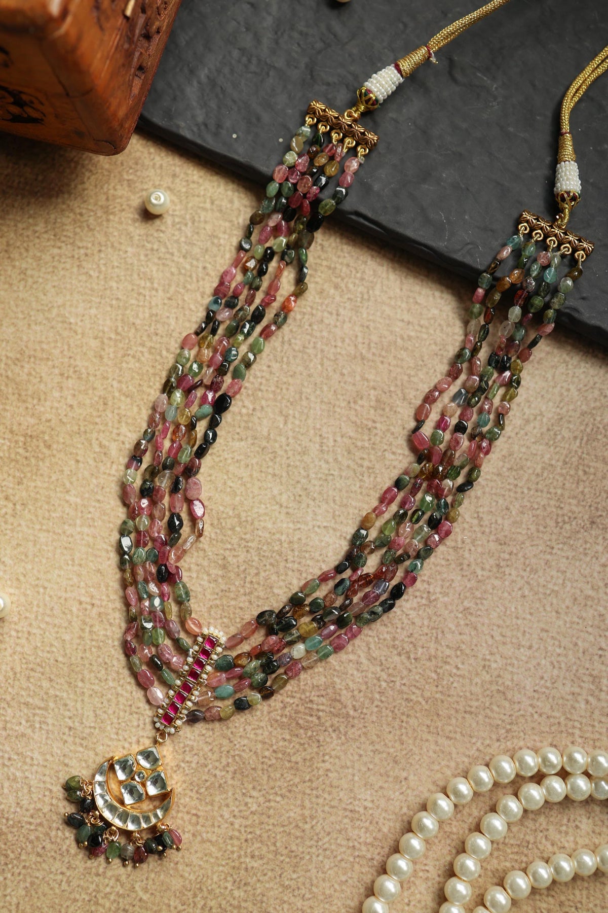 Kundan Multi Color Pendant Necklace 