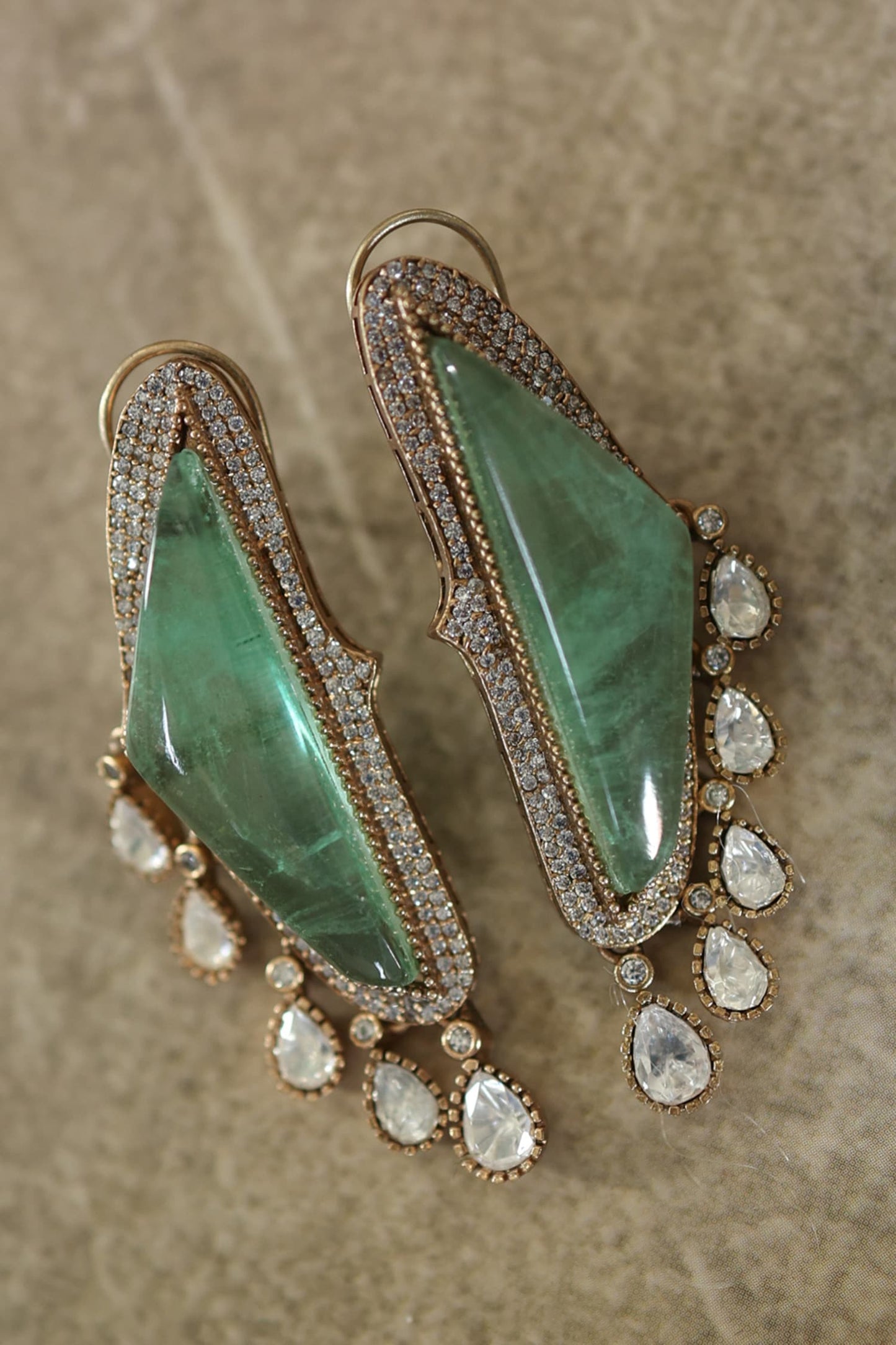 Polki Stone Embellished Earrings 