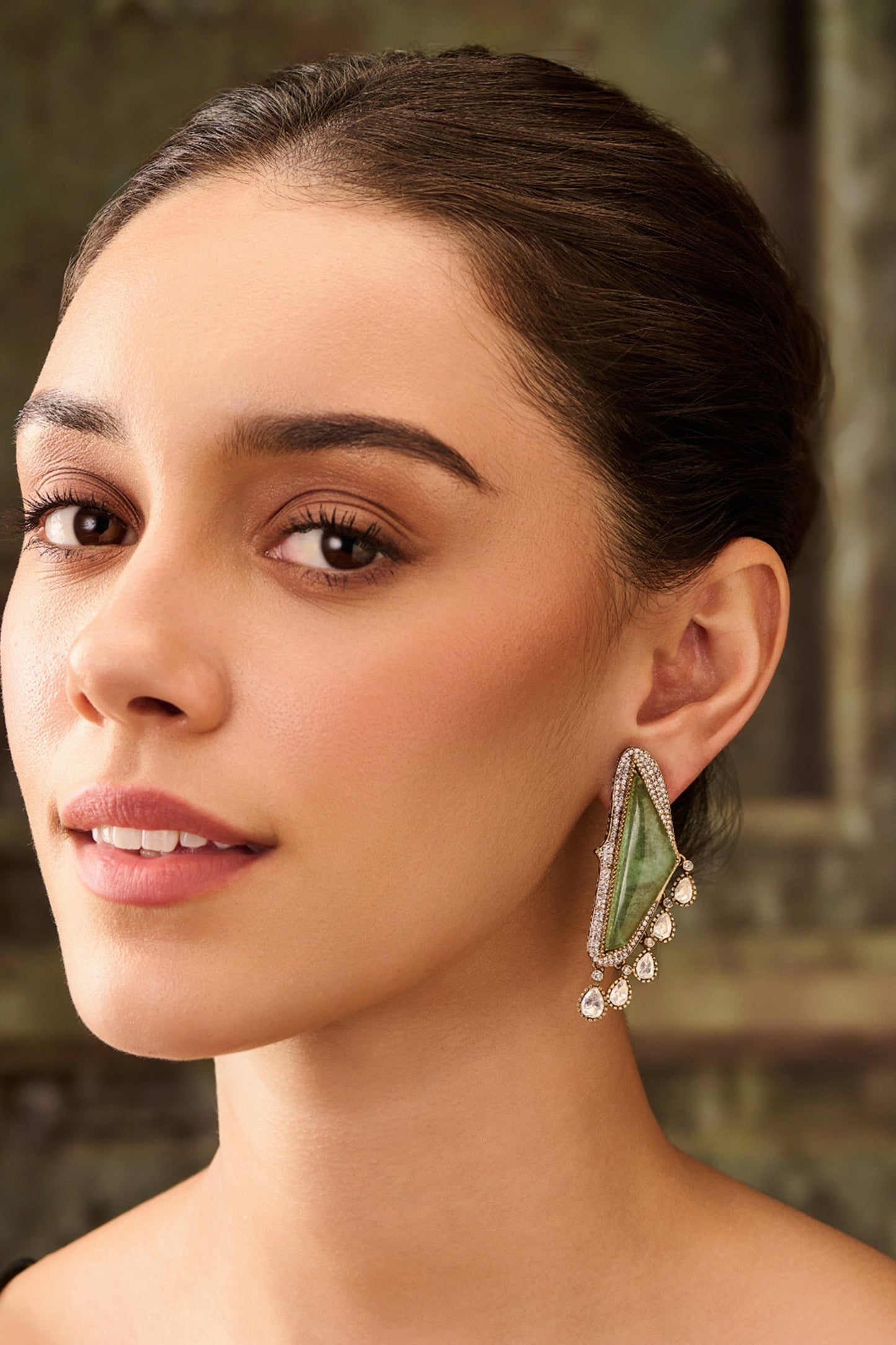Polki Stone Embellished Earrings 