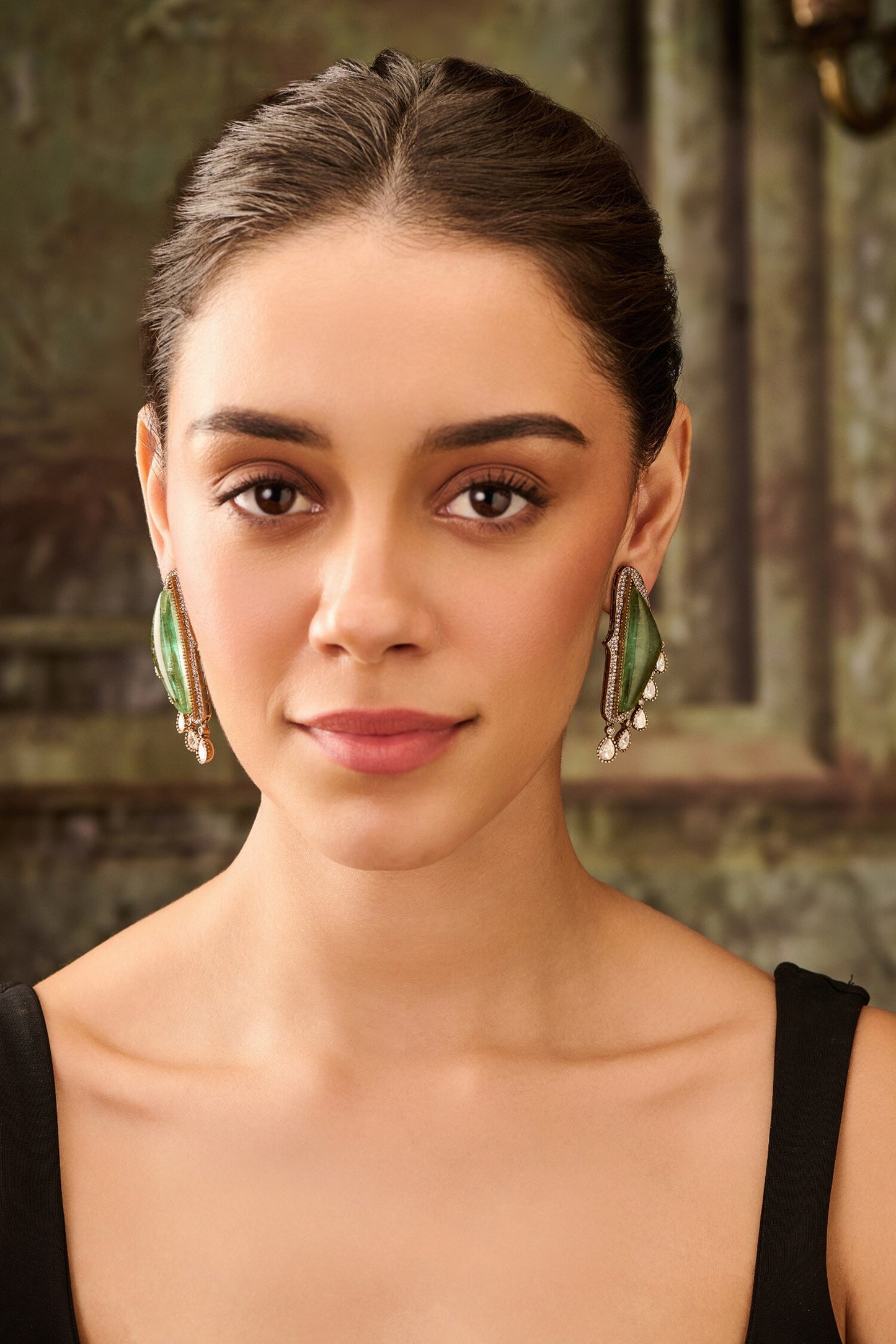 Polki Stone Embellished Earrings 