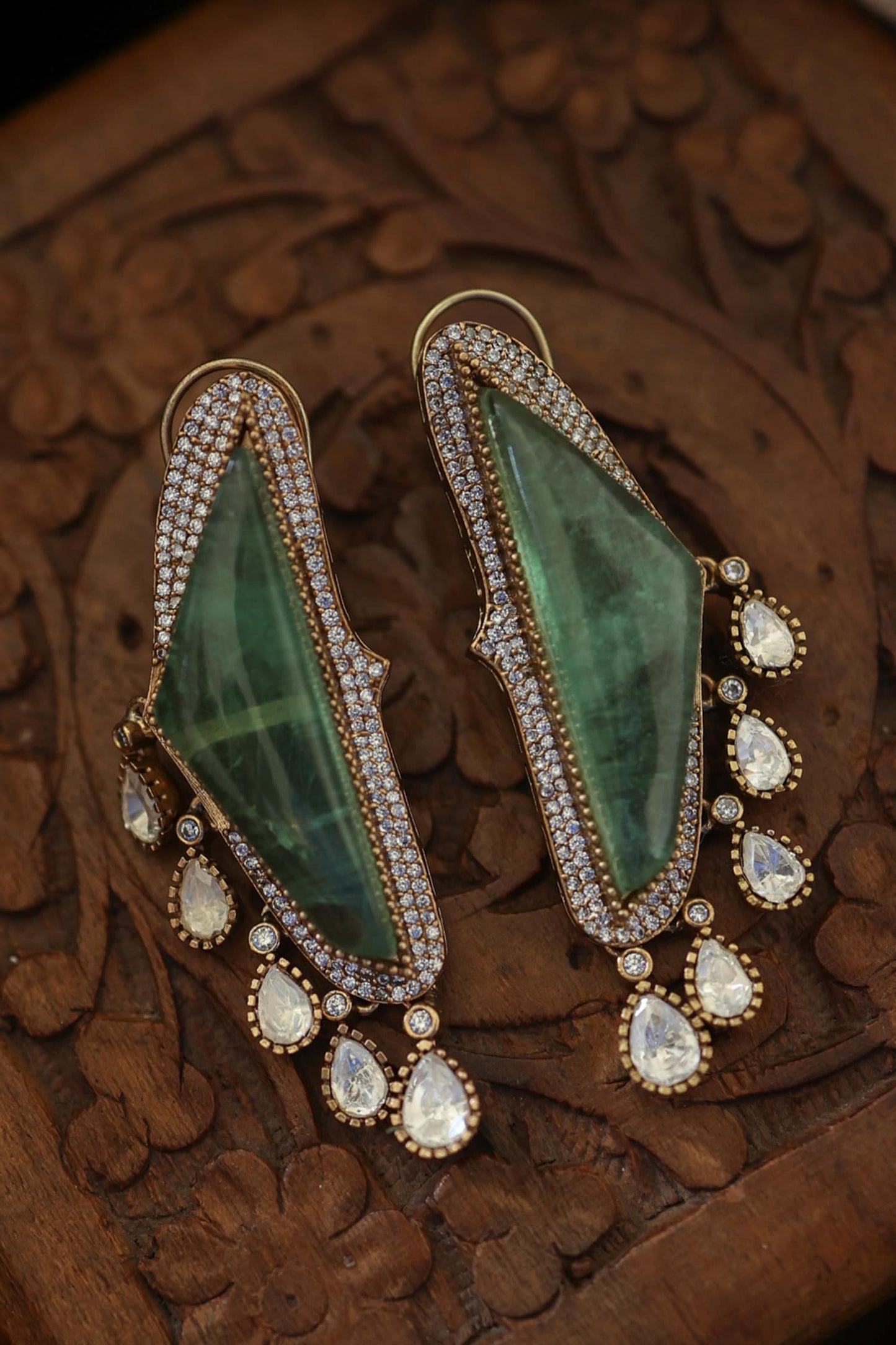 Polki Stone Embellished Earrings 