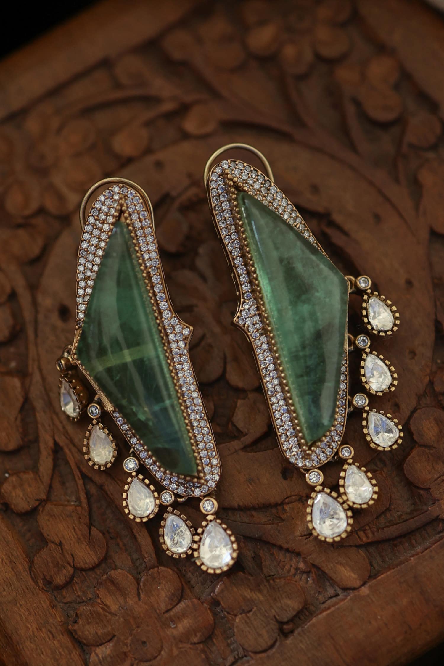 Polki Stone Embellished Earrings 