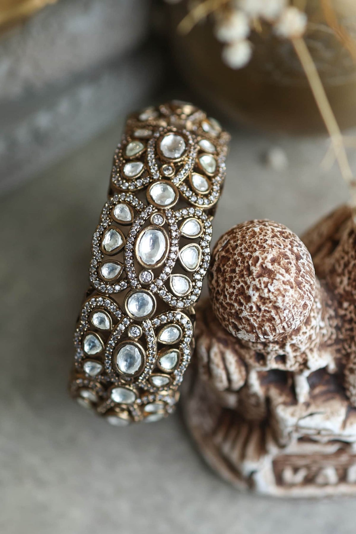 Victorian Polki Embellished Bangle 