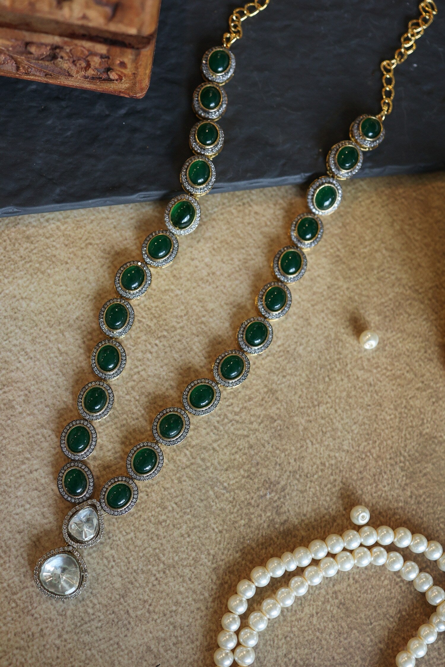 Polki Jade Stone Necklace 