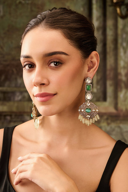 Victorian Polki Natural Stone Earrings 